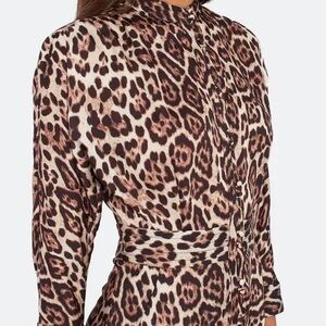 Equipment Leopard Print Button-Up Dress
